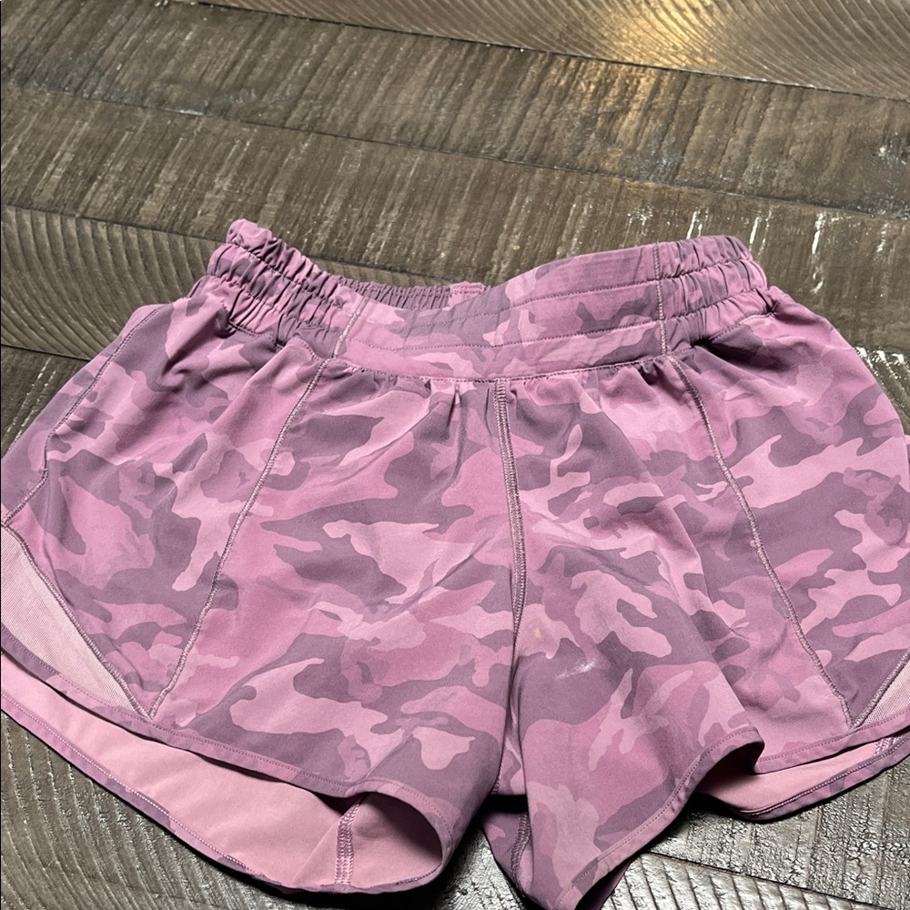 lululemon athletica Pink Camouflage Athletic Shorts